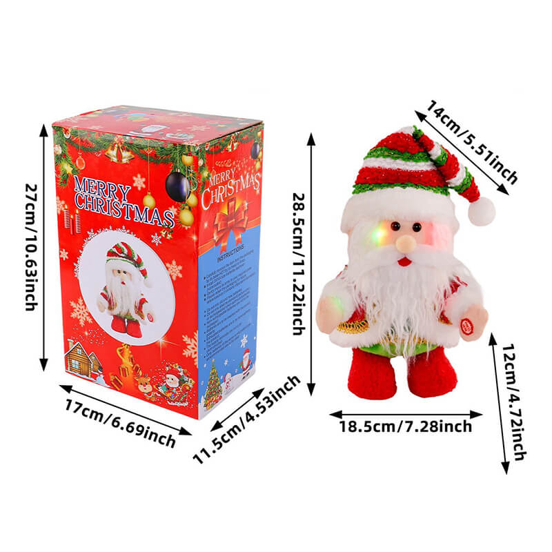 Santa Plush Toy Electric Doll LED Light