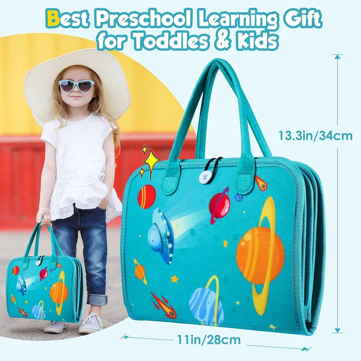 Montessori Toddler Activity Board Sensory Book 2-4 Years