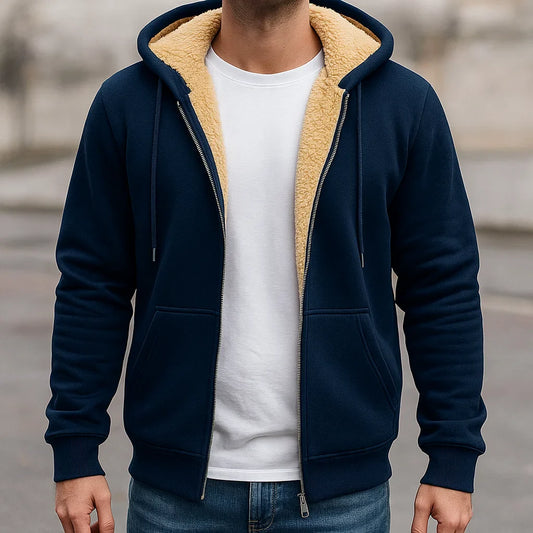Men's Oversized Zip Up Sweatshirt Fleece Hoodie