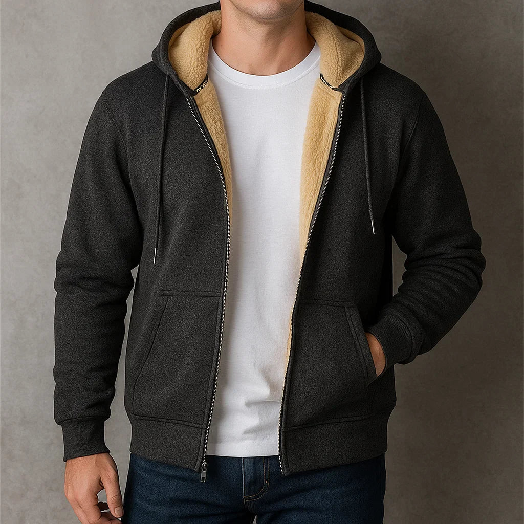 Men's Oversized Zip Up Sweatshirt Fleece Hoodie