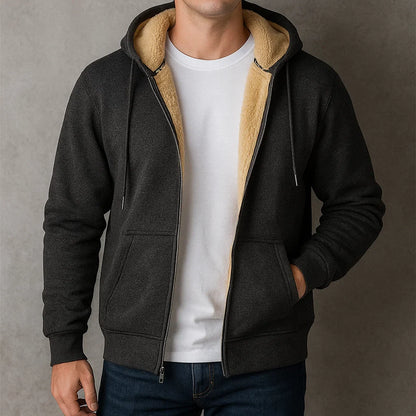 Men's Oversized Zip Up Sweatshirt Fleece Hoodie