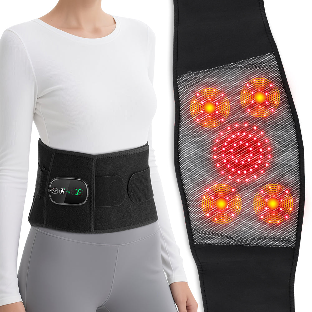 Elastic Waist Support Belt with LED Massage Function