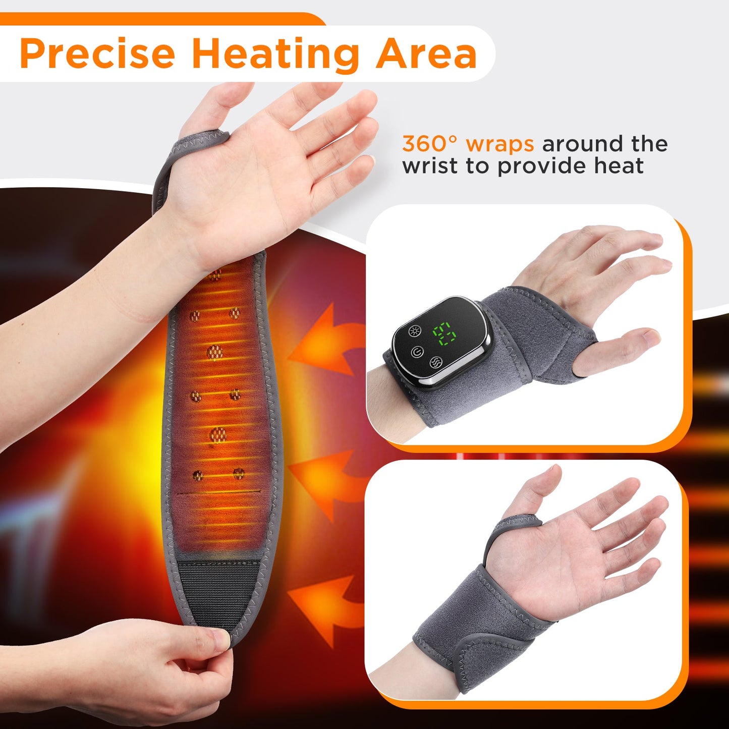 Wrist Massage Brace Hot Compress Function