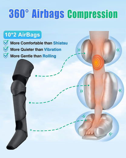 Air Compression Leg Massager System Dual Function