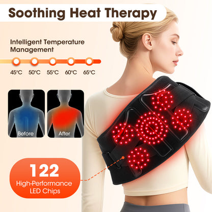 Elastic Waist Support Belt with LED Massage Function