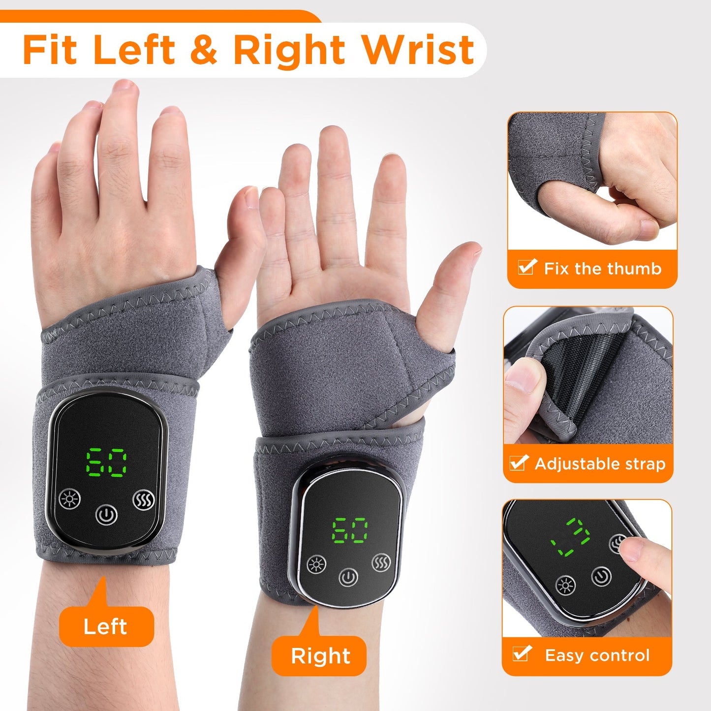 Wrist Massage Brace Hot Compress Function