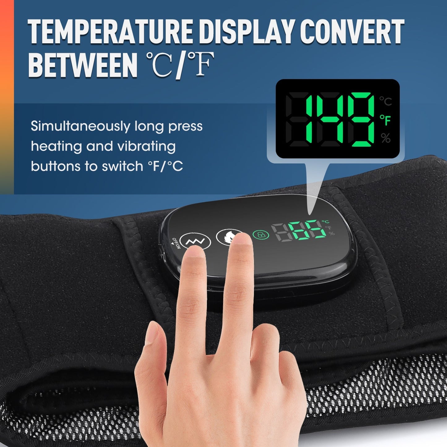 LED Back Massager with Red Light Therapy and Heat Function