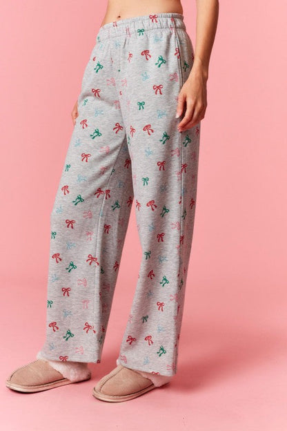 Hooded Sweatshirt and High Waist Wide Leg Trousers Pyjama Set