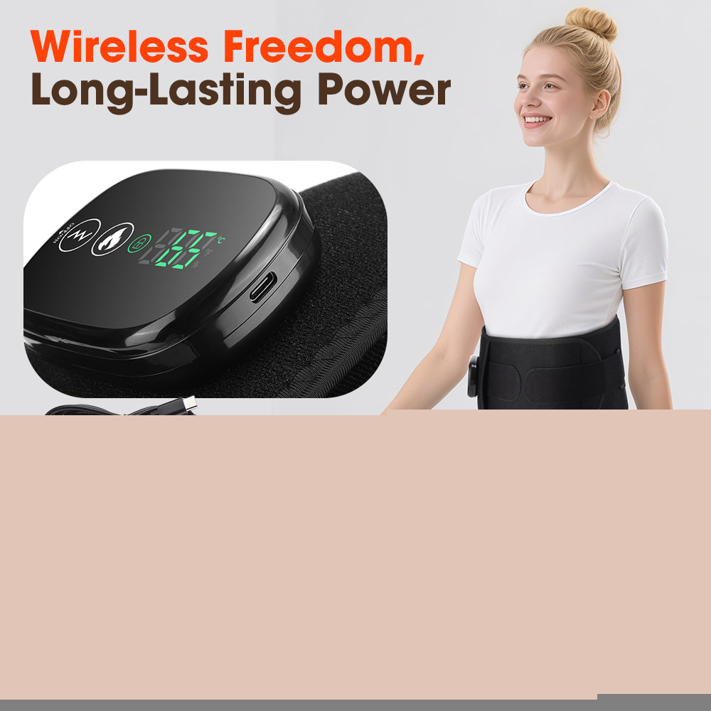 Elastic Waist Support Belt with LED Massage Function