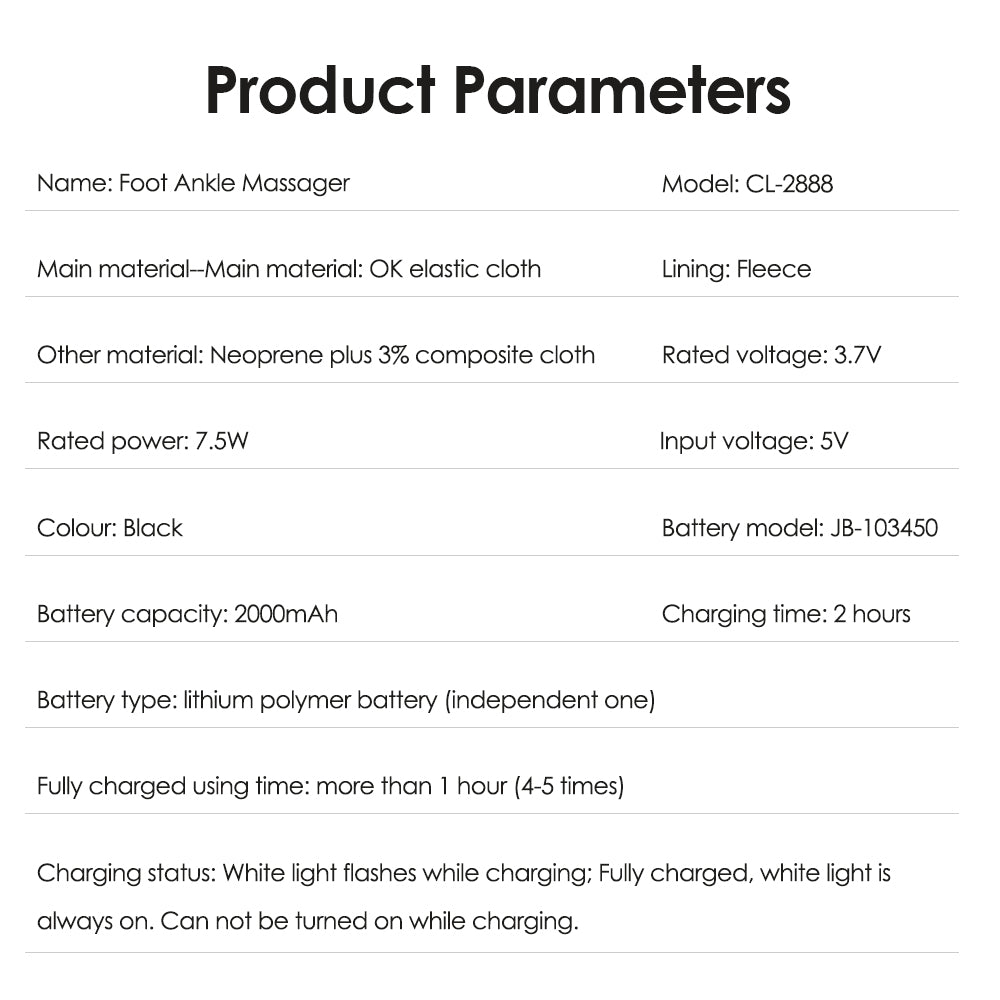 Cordless Ankle Massager Device Portable Foot Massage Machine