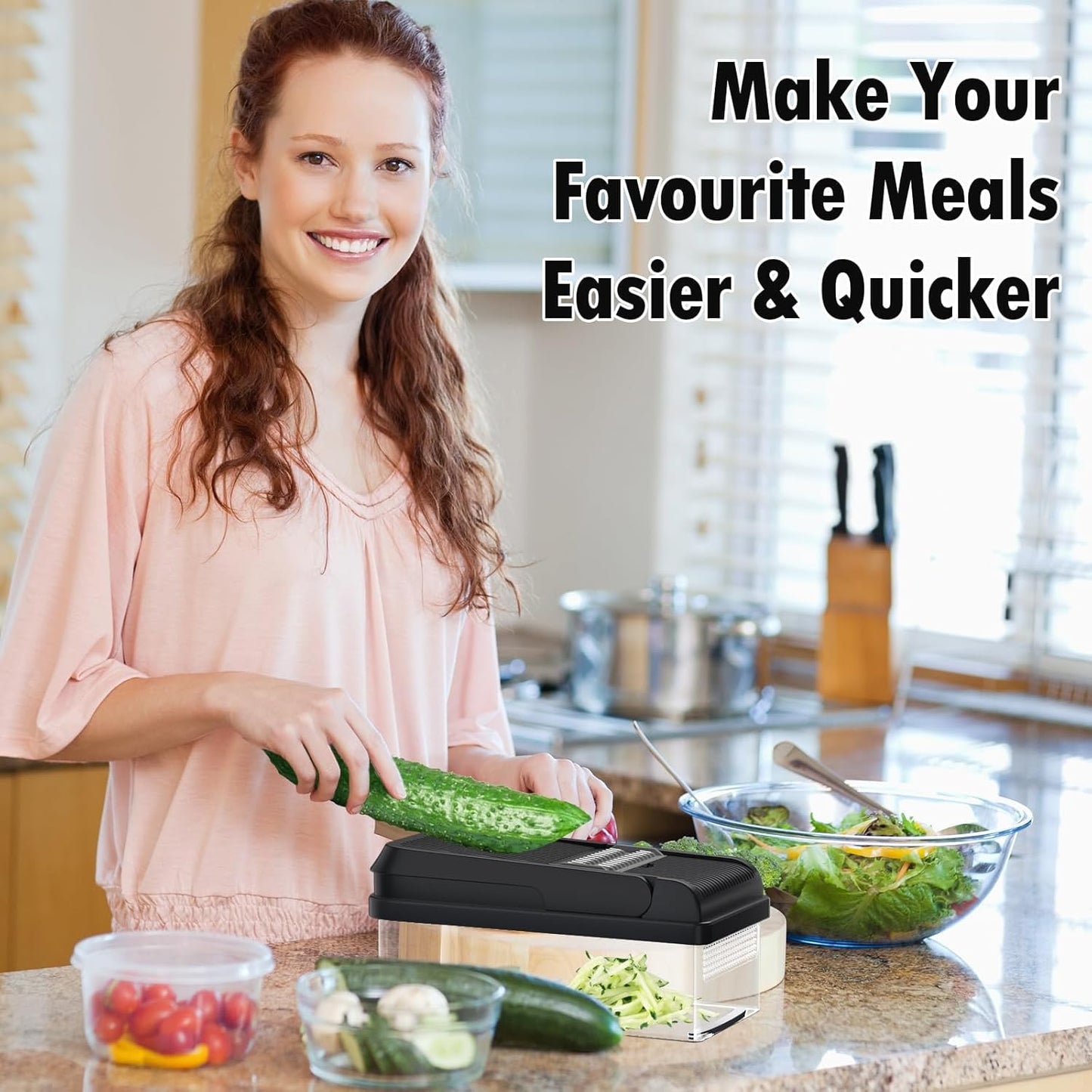 12-in-1 Vegetable Chopper with 7 Blades and Mandoline