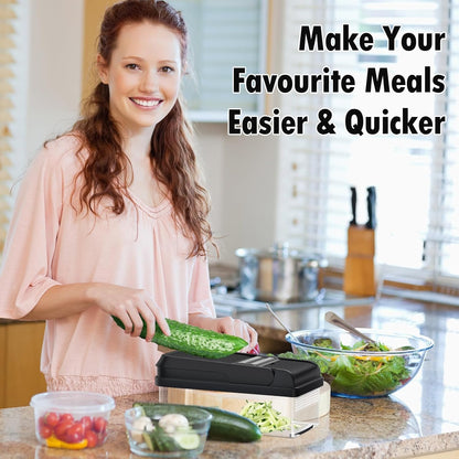 12-in-1 Vegetable Chopper with 7 Blades and Mandoline
