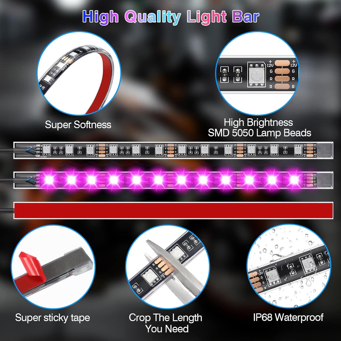 12pcs Motorcycle LED Light Kit Brake Light Turn Signal Set