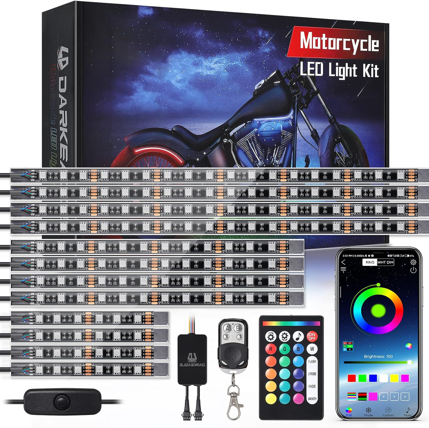 12pcs Motorcycle LED Light Kit Brake Light Turn Signal Set