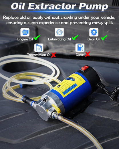 12V Electric Oil Extractor Pump Self-Priming Fluid Transfer Pump