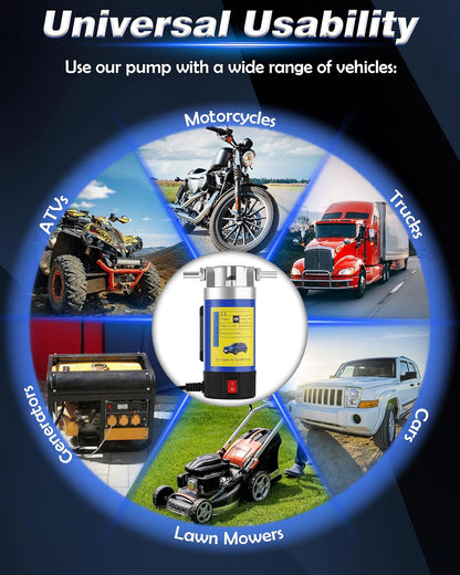 12V Electric Oil Extractor Pump Self-Priming Fluid Transfer Pump