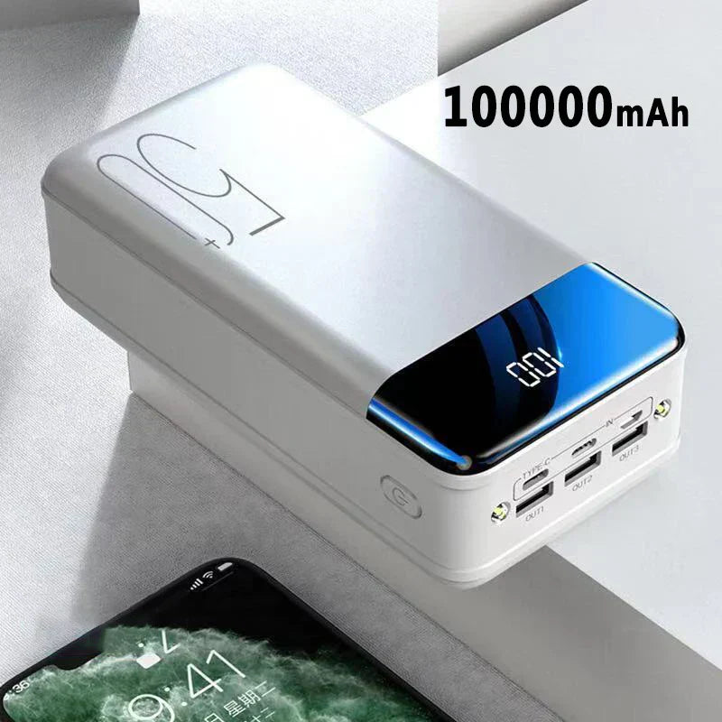 100000mAh Portable Power Bank Charger for Phones Tablets Laptops