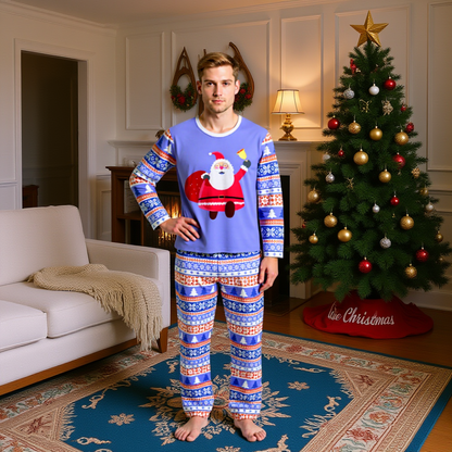 Family Matching Christmas Pajamas Set Shirt and Trousers