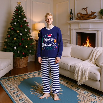 Christmas Pyjamas Family Matching Sleepwear Striped Trousers