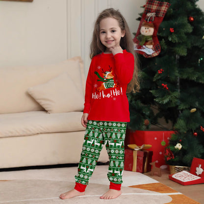 Family Christmas Pajamas Tops Trousers Kids Adults