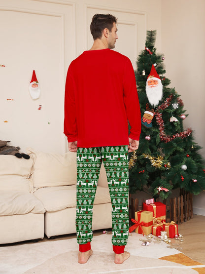 Family Christmas Pajamas Tops Trousers Kids Adults