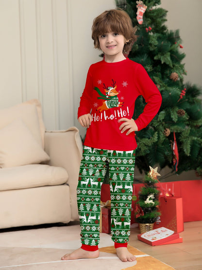 Family Christmas Pajamas Tops Trousers Kids Adults