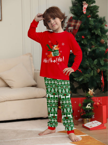 Family Christmas Pajamas Tops Trousers Kids Adults