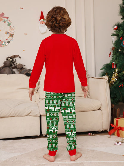 Family Christmas Pajamas Tops Trousers Kids Adults