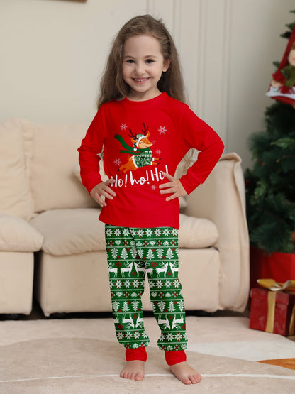 Family Christmas Pajamas Tops Trousers Kids Adults