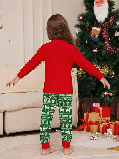 Family Christmas Pajamas Tops Trousers Kids Adults