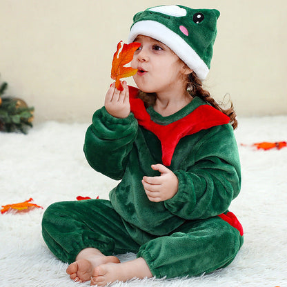 Baby Christmas Jumpsuit Pyjamas with Hat for Kids