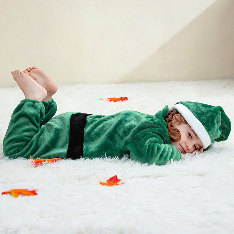 Baby Christmas Jumpsuit Pyjamas with Hat for Kids