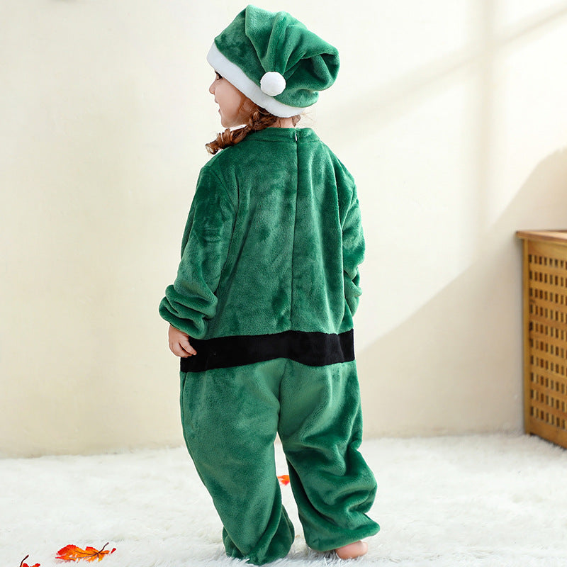 Baby Christmas Jumpsuit Pyjamas with Hat for Kids