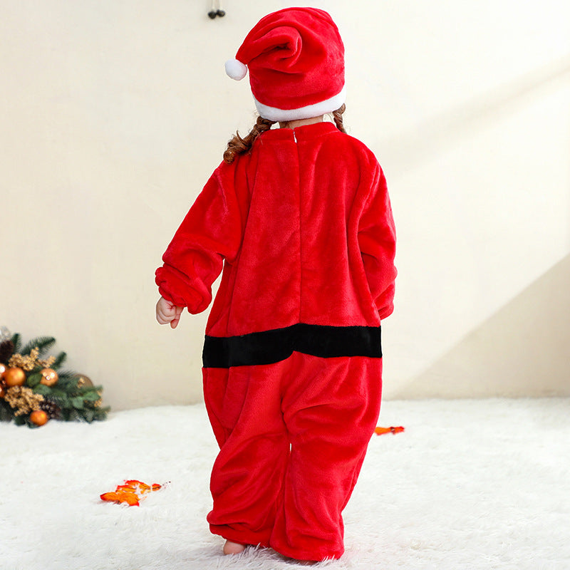 Baby Christmas Jumpsuit Pyjamas with Hat for Kids
