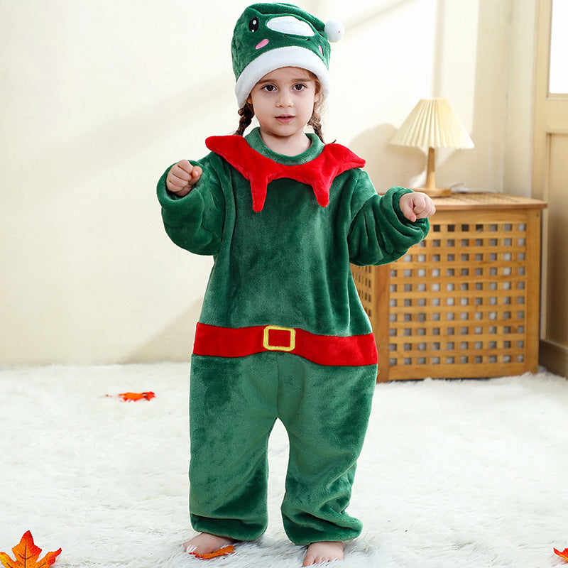 Baby Christmas Jumpsuit Pyjamas with Hat for Kids