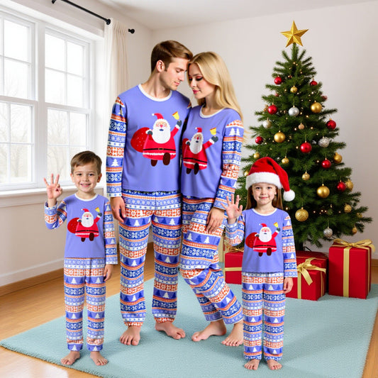 Family Matching Christmas Pajamas Set Shirt and Trousers
