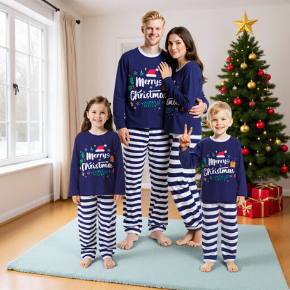 Christmas Pyjamas Family Matching Sleepwear Striped Trousers
