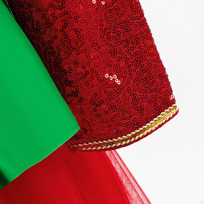 Girls Ball Gown Christmas Dress with Magnetic Socks