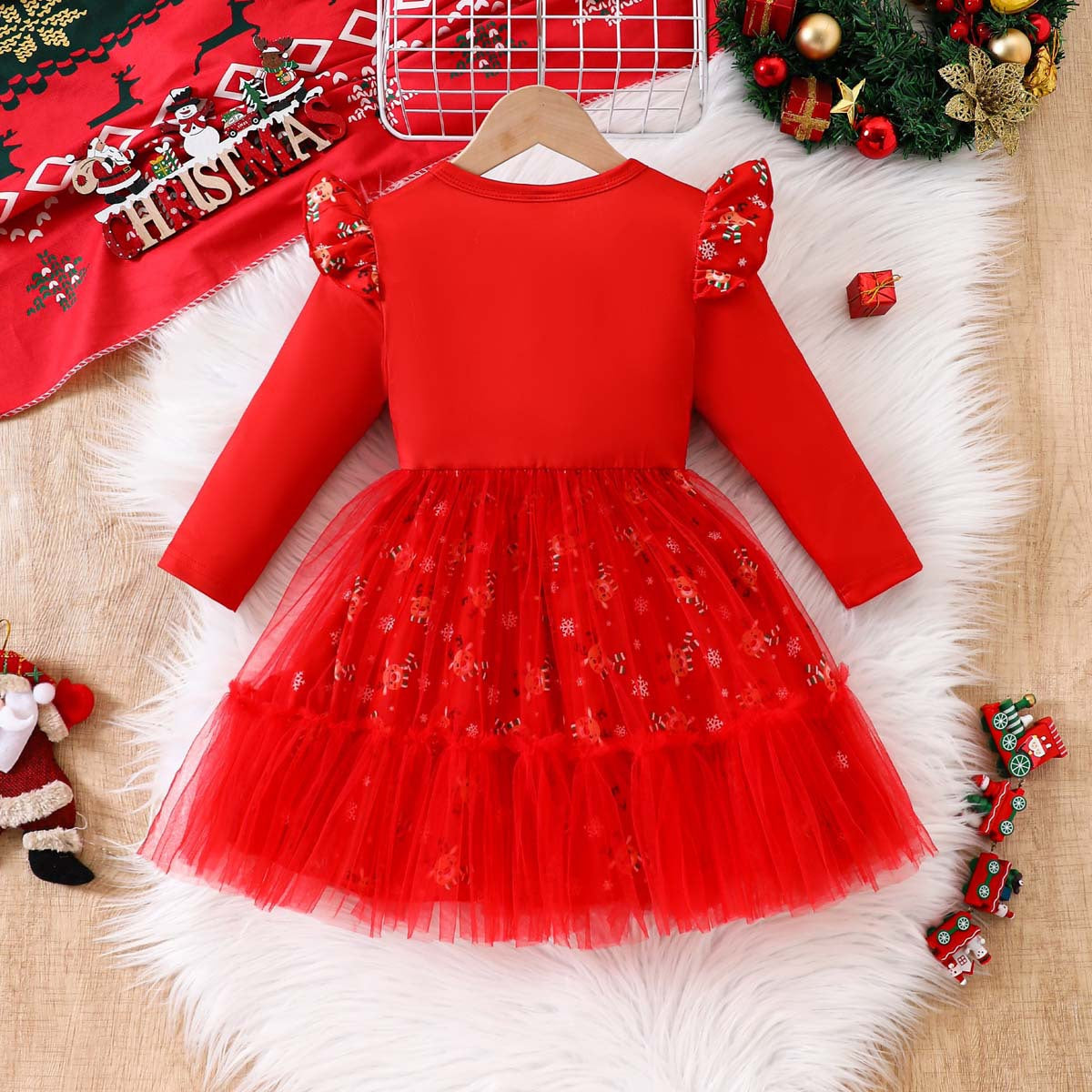 Girls Christmas Light Up Dress Costume with Headband
