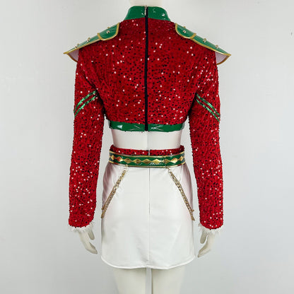Xmas Pop Idol Costume Party Dress Holiday Outfit