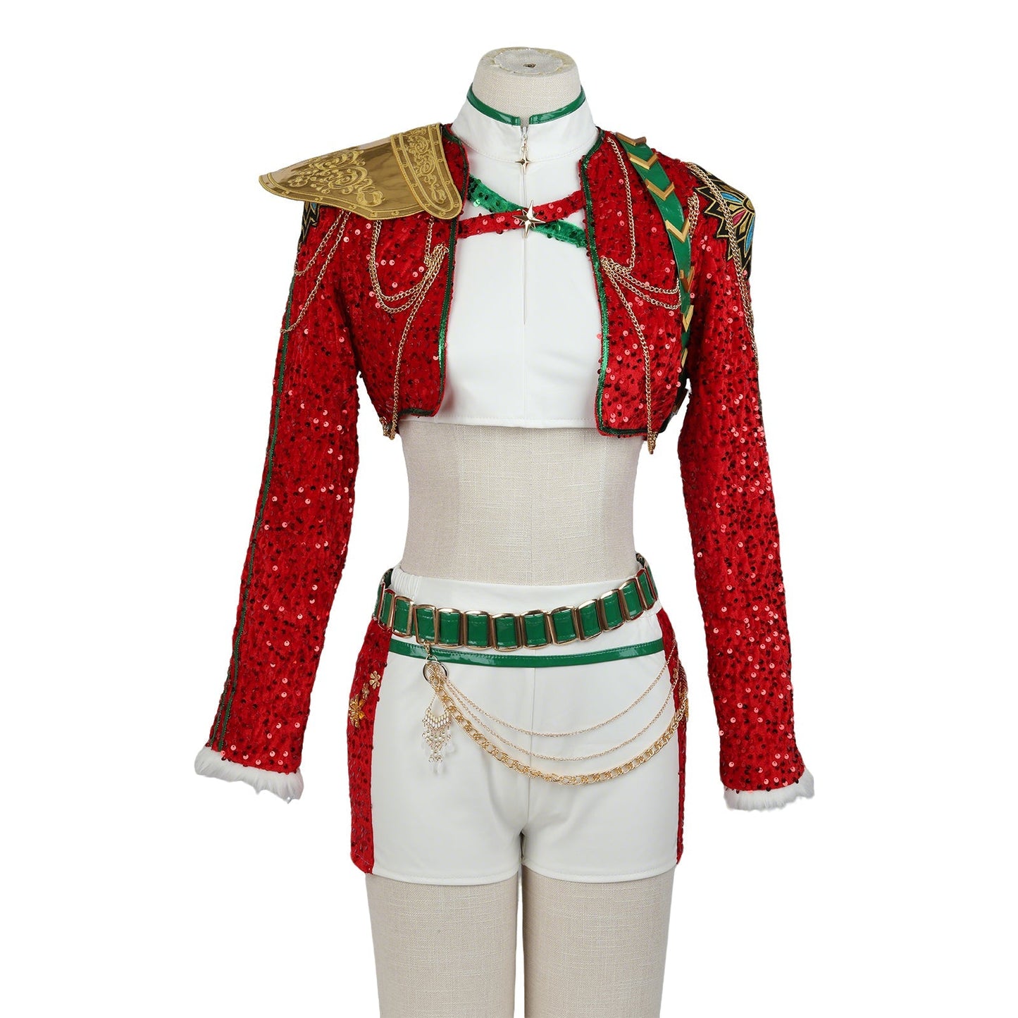 Christmas Pop Star Costume Dance Suit Party Dress Outfit
