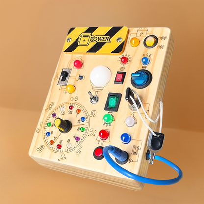 Montessori Busy Board Wooden Sensory Toy for Toddlers