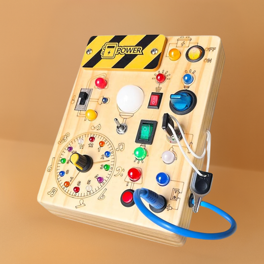 Montessori Busy Board Wooden Sensory Toy for Toddlers