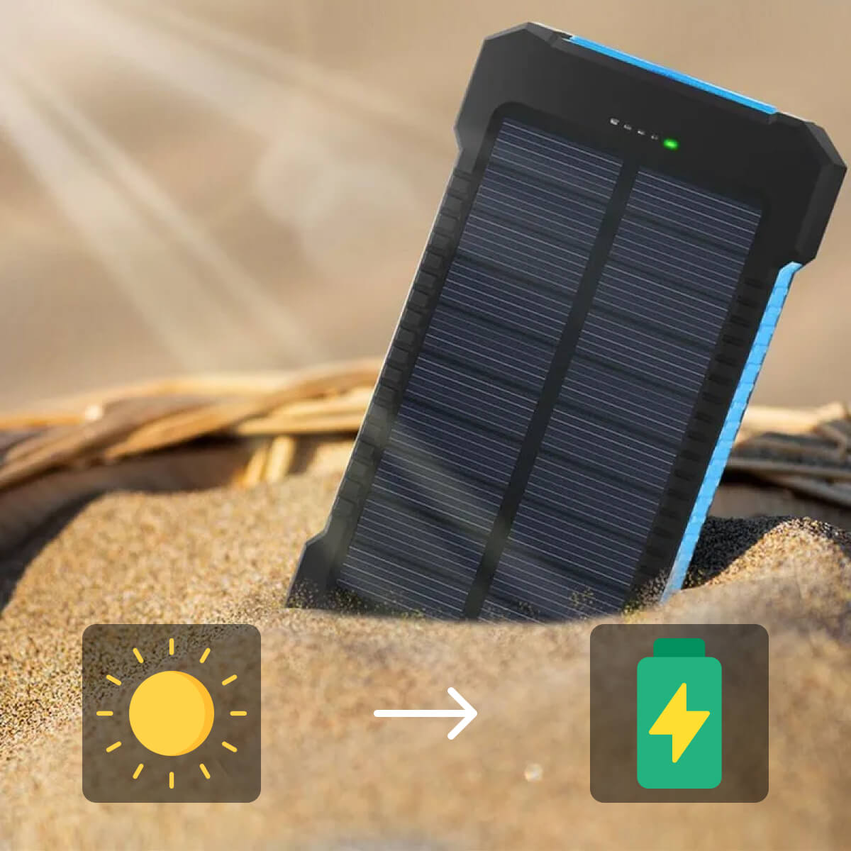 20000mAh Solar Power Bank Waterproof Portable Charger