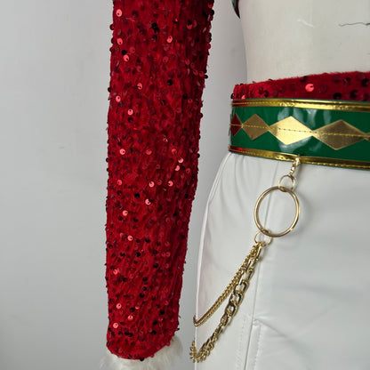 Xmas Pop Idol Costume Party Dress Holiday Outfit