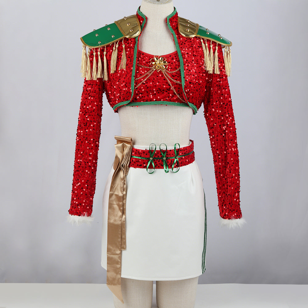 Sequin Costume Crop Top Skirt Set