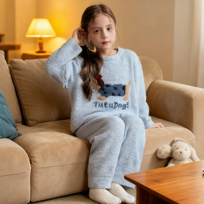 Girls Christmas Pyjamas Set Top Trousers Loungewear