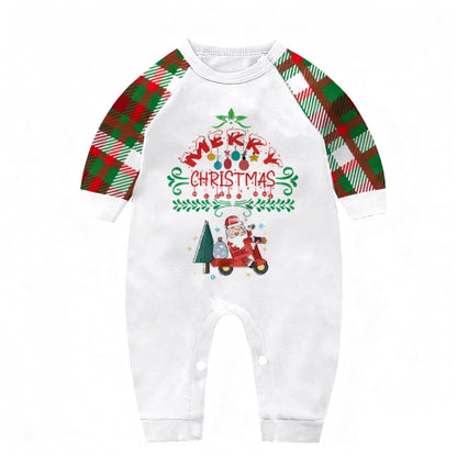 Family Christmas Pyjamas Set with Print Top and Trousers