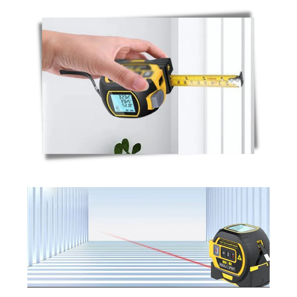 3-in-1 Laser Tape Measure Tool Volume Measurement 40M