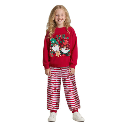 Kids Christmas Pyjamas Set Long Sleeve Top Pants Sleepwear